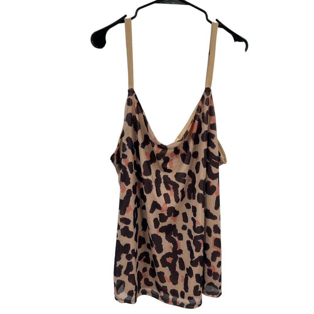 LuLaRoe Maya Leopard Print Draped Tank Top‎ XL Animal Print Sleeveless Blouse
